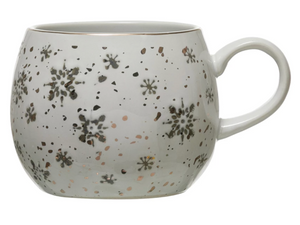 Hand-Stamped Mug w/ Snowflake Pattern