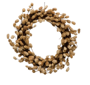 Dried Natural Globe Thistle Wreath