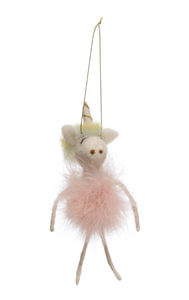 Wool Felt Unicorn in Tutu Ornament