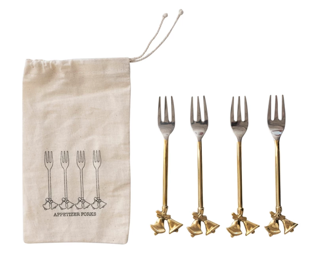 Stainless Steel and Brass Forks