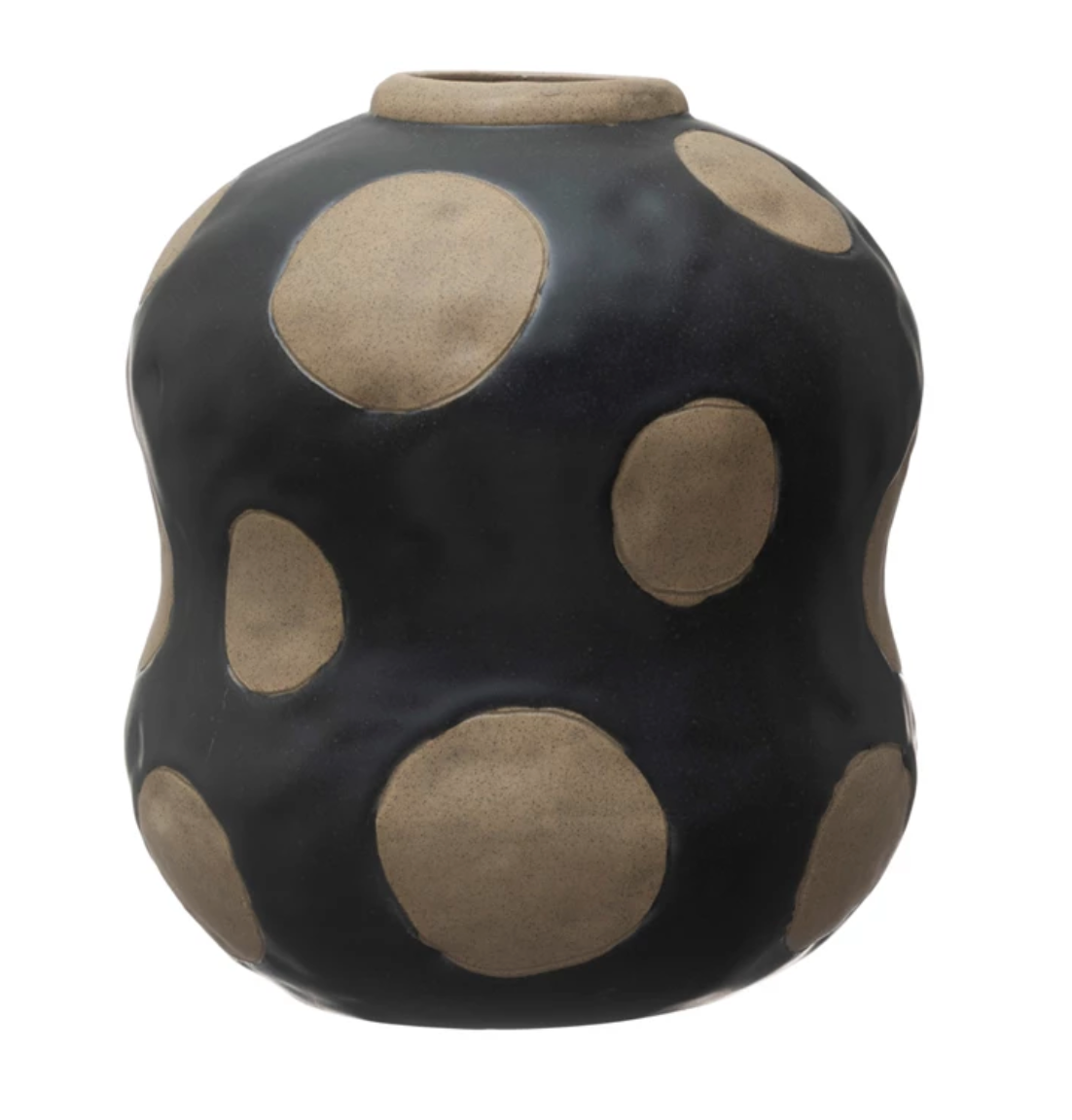 Stoneware Vase w/ Wax Relief Dots