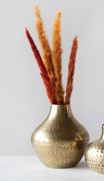 Gold Hammered Metal Vase