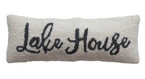 Lake House Wool & Cotton Punch Hook Lumbar Pillow