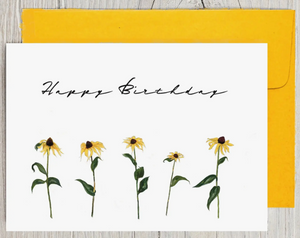 Happy Birthday Card w/ Black Eyed Susans
