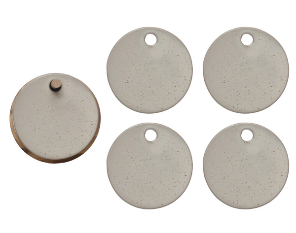 Stoneware Coasters w/ Wood Holder
