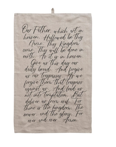 Linen Printed Tea Towel "Our Father"