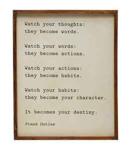 Wood Framed Wall Décor w/ Saying