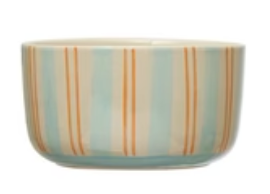 Hand-Painted Stoneware Bowl w/ Pattern