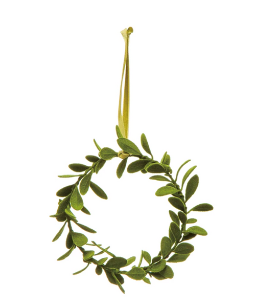 Round Flocked Faux Boxwood Wreath