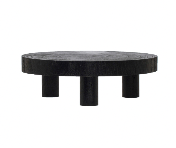 Black Wood Footed Pedestal